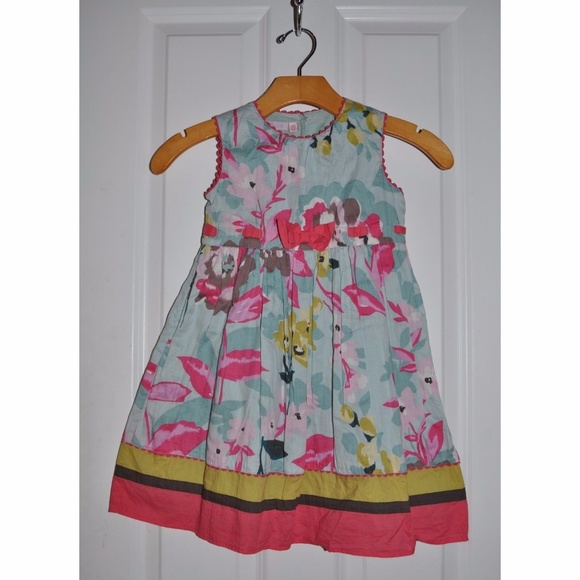 MONSOON Girl's Watercolor Floral Sleeveless Dress - Picture 2 of 5